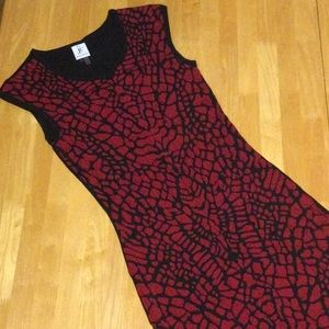 Julia Jordan red and black body con sweater dress